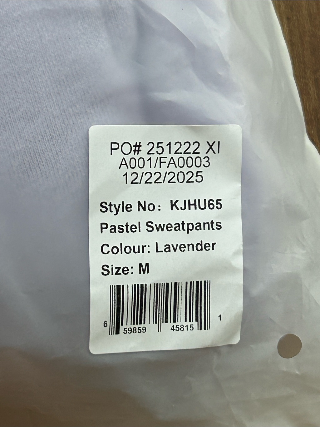 Nwt Comfrt Pastel Sweatpants Lavender Medium M Oversized Cozy Joggers — image 7 of 8